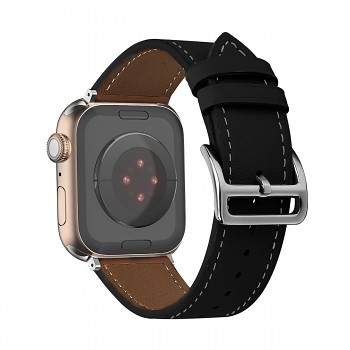 Kožený řemínek pro Apple Watch 42-44-45-49 design 1 černý