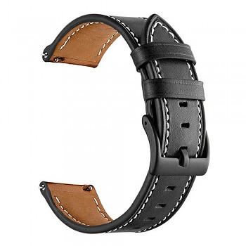 Univerzální kožený řemínek 22 mm design 1 černý