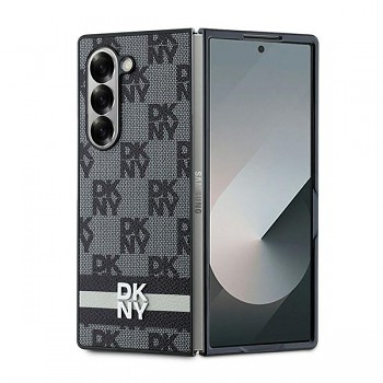 Originální zadní kryt DKNY Chequered Pattern Printed Stripes DKHCZFD6PCPTSSKZ pro Samsung Galaxy Z Fold 6 černý