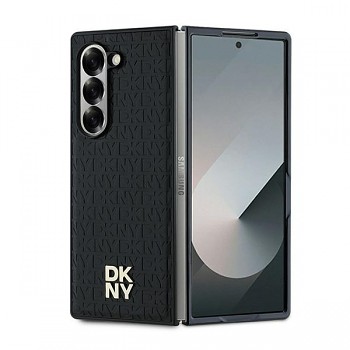 Originální zadní kryt DKNY Repeat Pattern Stack Logo DKHMZFD6PSHRPSK pro Samsung Galaxy Z Fold 6 černý
