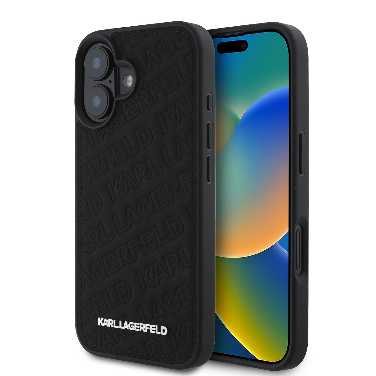 Levně Zadní kryt Karl Lagerfeld PU Quilted Pattern pro iPhone 16 Black