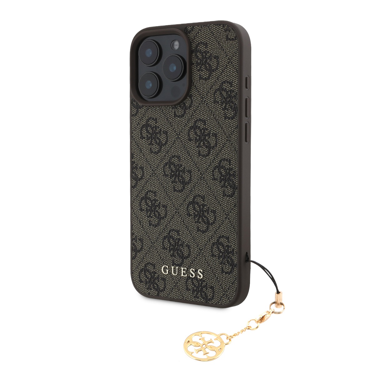 Levně Zadní kryt Guess 4G Charm pro iPhone 16 Pro Max Tone on Tone Brown