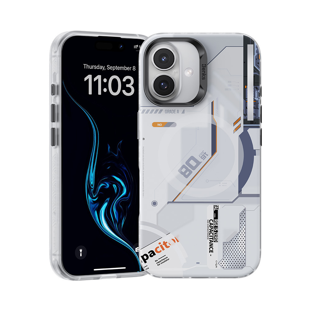 Levně Zadní kryt Benks Magnetic Mecha pro iPhone 16 Plus bílý