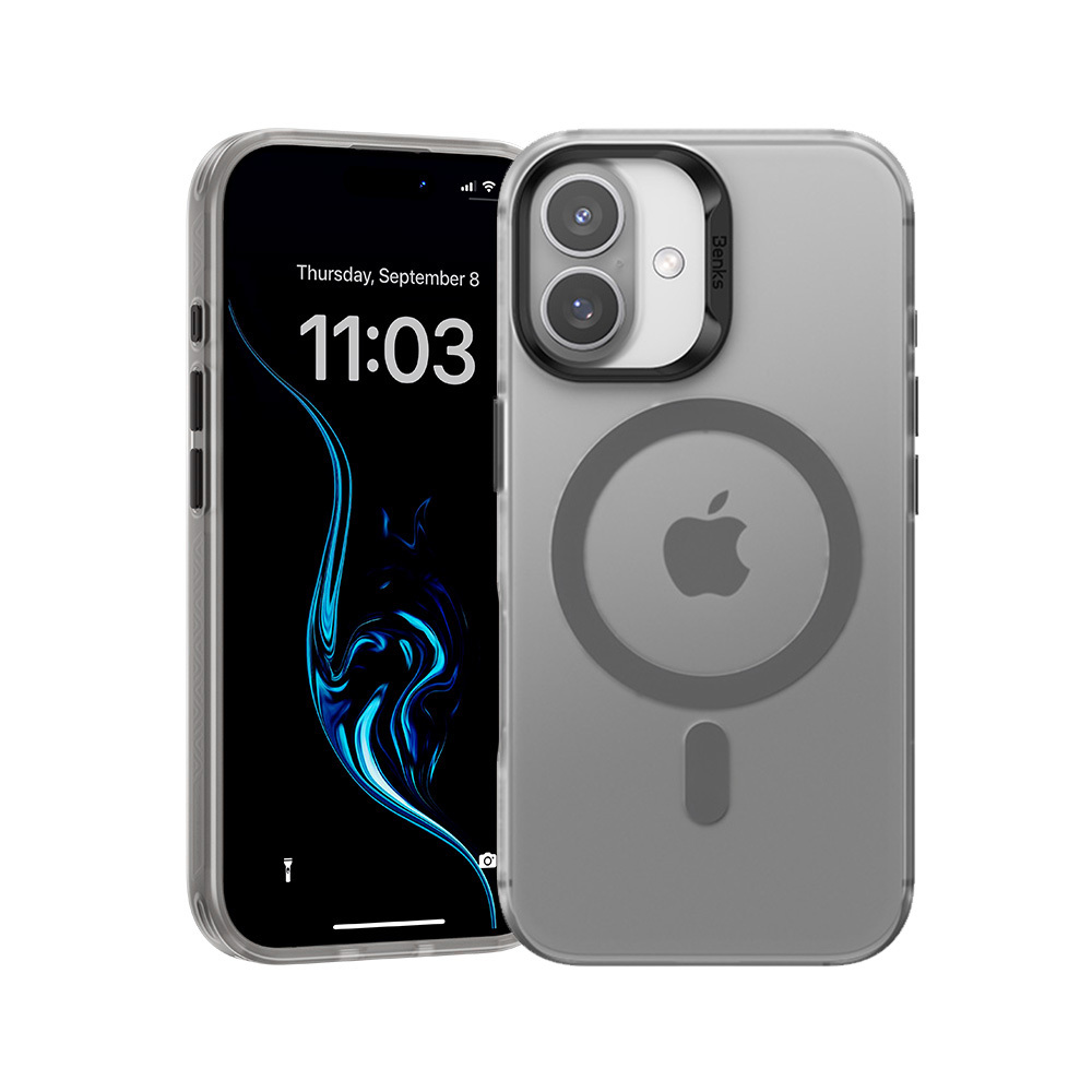 Levně Zadní kryt Benks Magnetic Lucid Armor pro iPhone 16 šedý