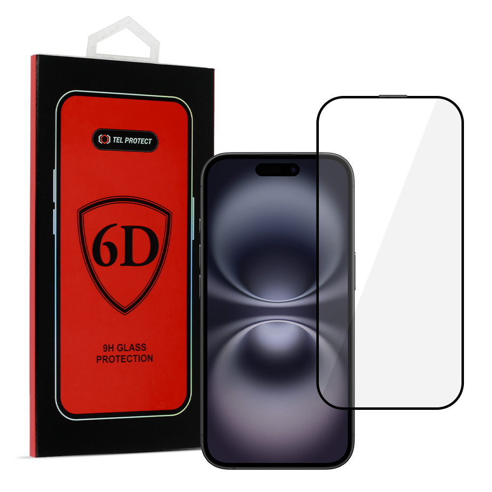 Levně Tvrzené sklo Full Glue 6D pro iPhone 16 PLUS černé