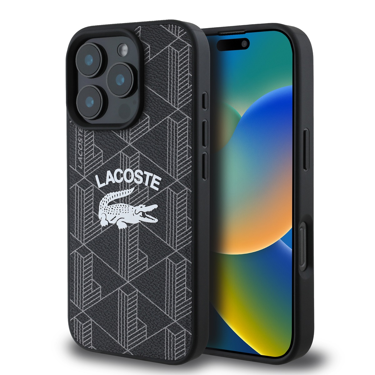 Levně Zadní kryt Lacoste Blend Monogram MagSafe pro iPhone 16 Pro Black