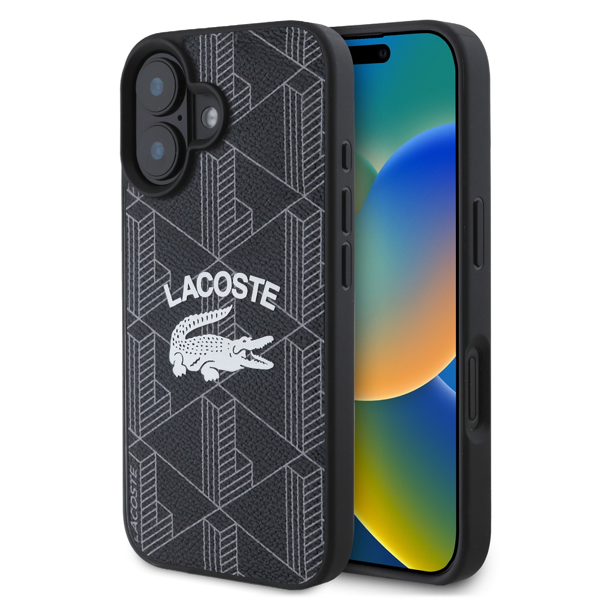 Levně Zadní kryt Lacoste Blend Monogram MagSafe pro iPhone 16 Black