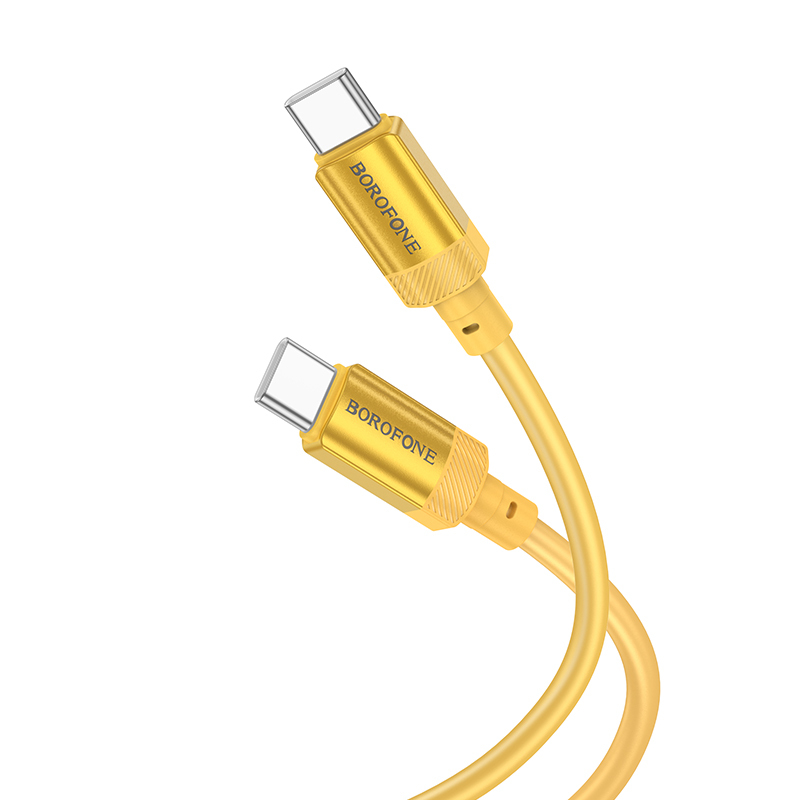 Levně Datový kabel Borofone BX108 Start USB-C - USB-C 60W 3A 1 metr zlatý