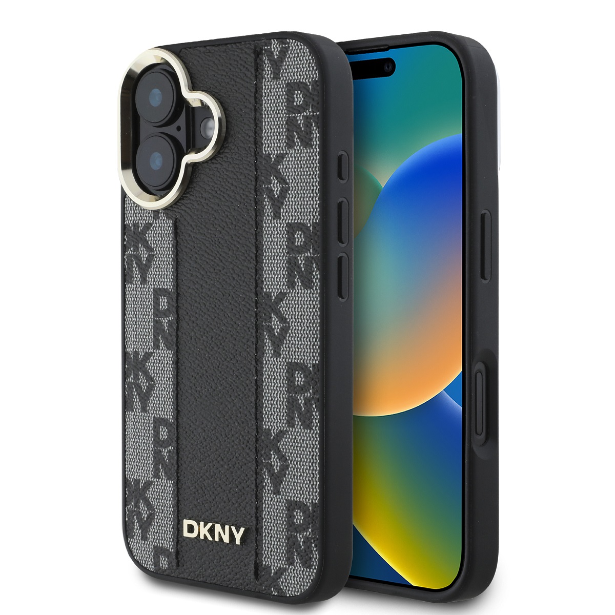 Levně Zadní kryt DKNY PU Leather Checkered Pattern Magsafe pro iPhone 16 Plus Black