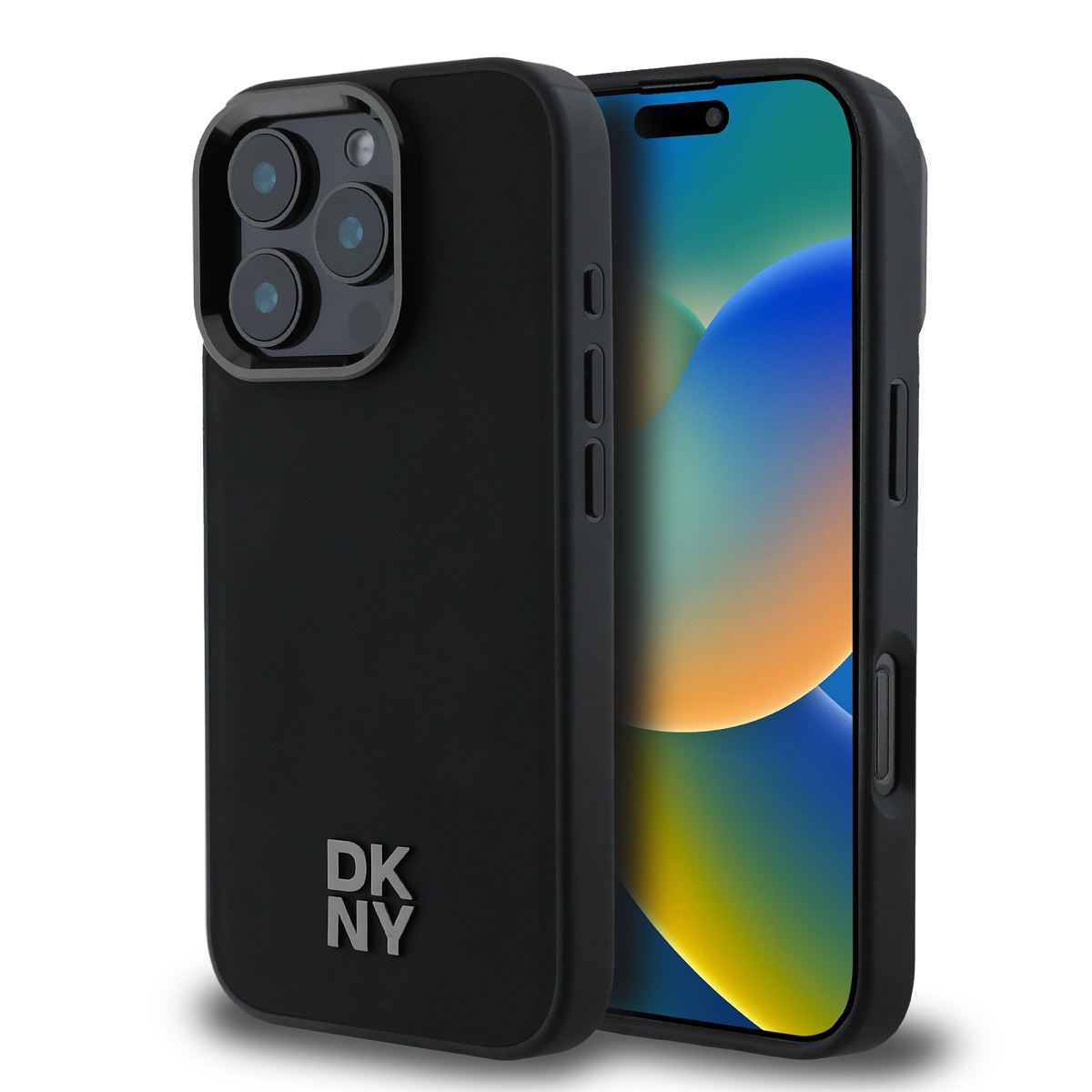 Levně Zadní kryt DKNY PU Leather Stack Logo Magsafe pro iPhone 16 Pro Black