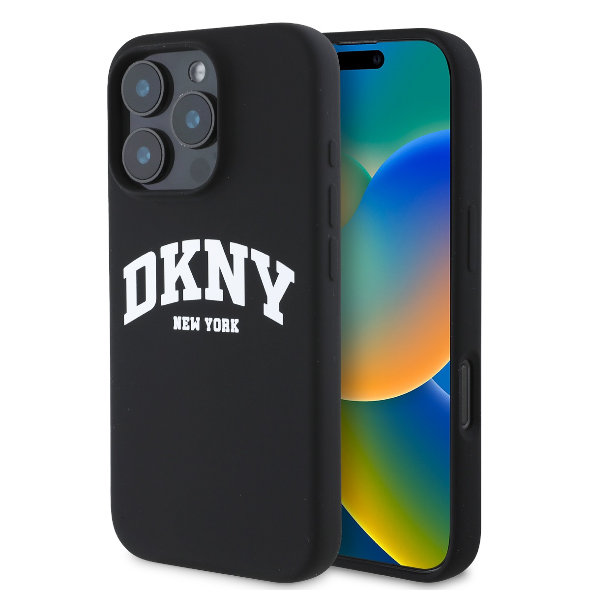 Levně Zadní kryt DKNY Liquid Silicone Arch Logo MagSafe pro iPhone 16 Pro Black