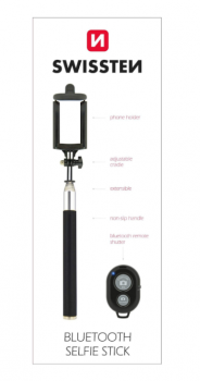 Selfie tyč Swissten Bluetooth Selfie Stick černá