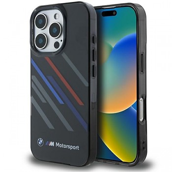 Originální zadní kryt BMW Motorsport IML Random Stripe BMHCP16X23HTRAK pro iPhone 16 Pro Max Black