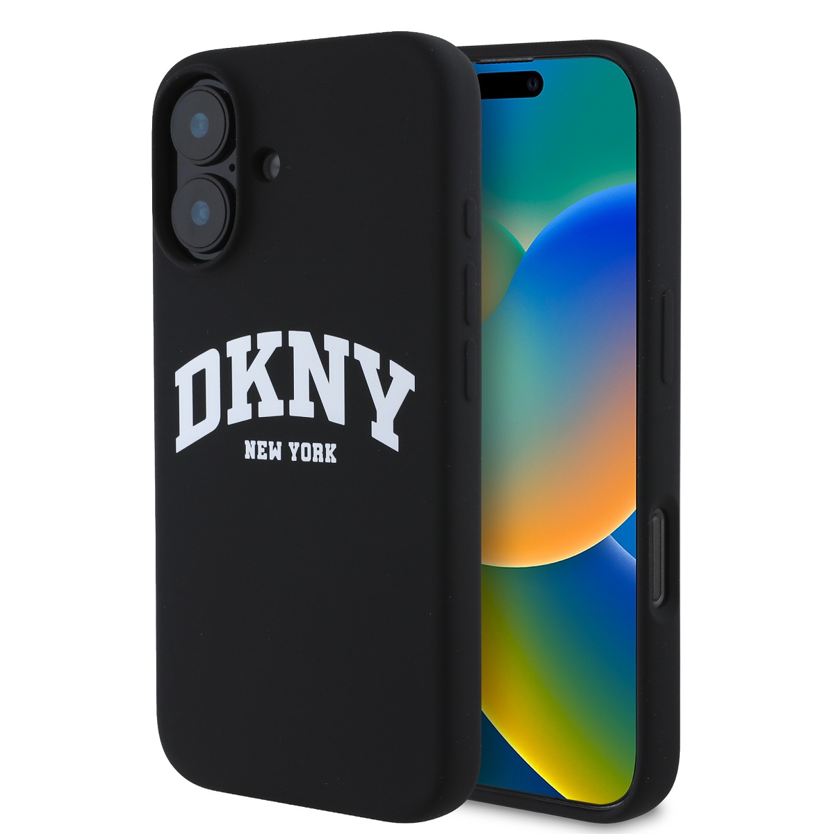 Levně Zadní kryt DKNY Liquid Silicone Arch Logo MagSafe pro iPhone 16 Black