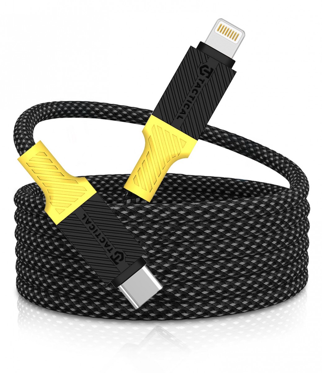 Levně Datový kabel Tactical MagRope USB-C - Lightning 1m Black-Yellow