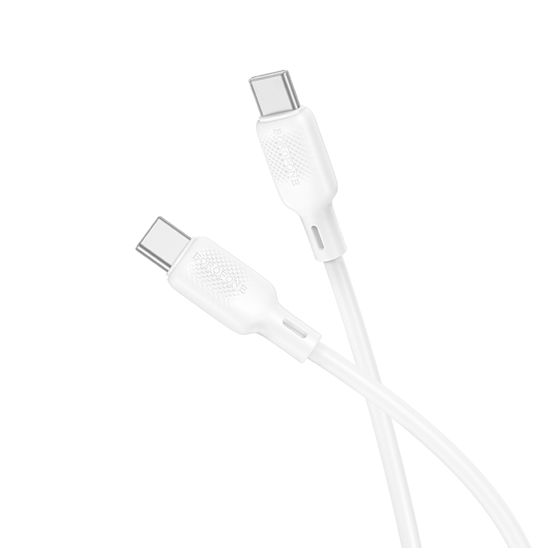 Levně Datový kabel Borofone BX113 Lenny USB-C - USB-C PD 60W 3A 1m bílý
