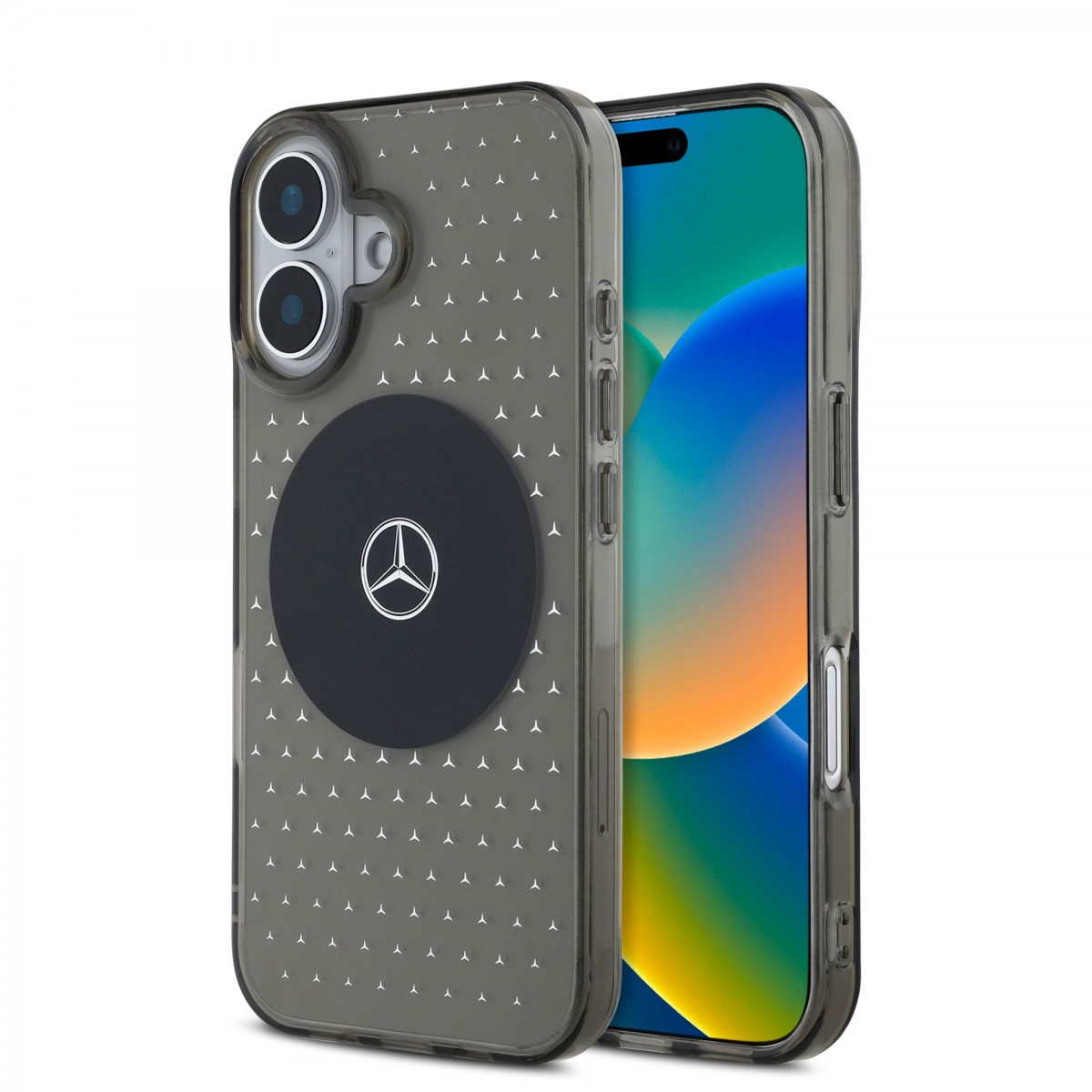 Levně Zadní kryt Mercedes PC-TPU Star Pattern MagSafe pro iPhone 16 Plus Black