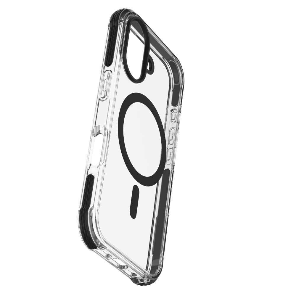 Levně Ochranný kryt Cellularline Tetra Force Strong Guard Mag s podporou Magsafe pro Apple iPhone 16 Plus, transparentní
