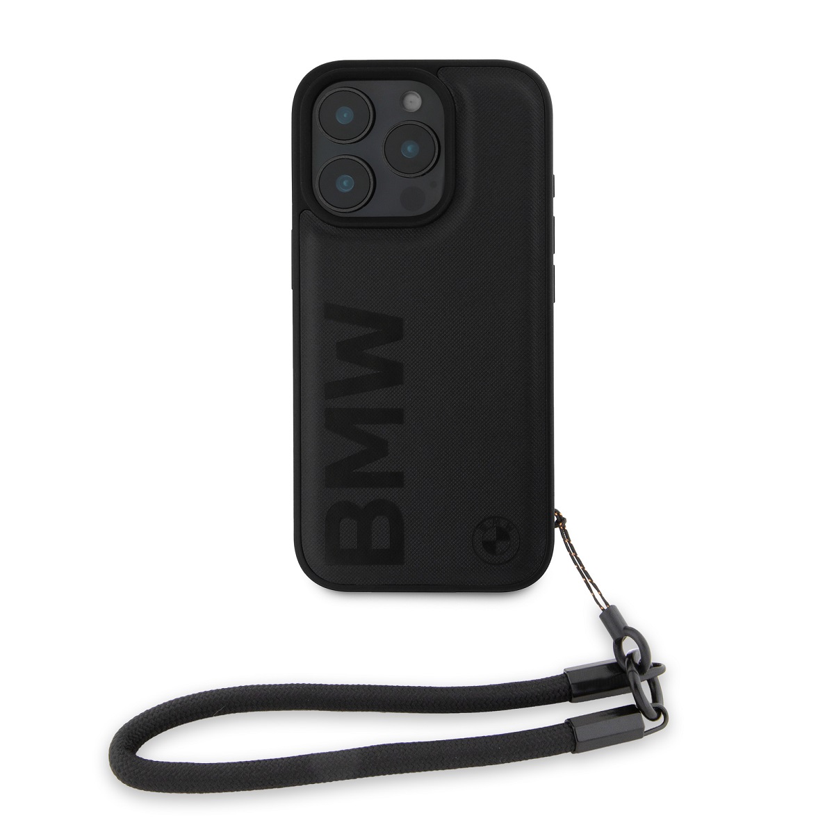 Levně Zadní kryt BMW Leather Signature and Strap pro iPhone 16 Pro Black