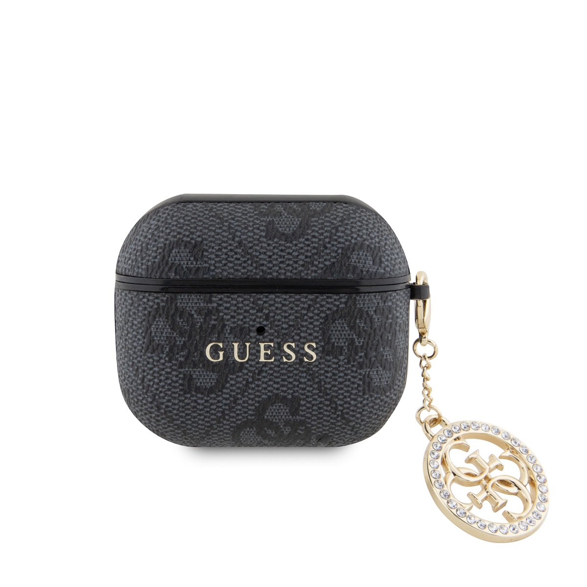 Levně Pouzdro Guess 4G Script PC/PU Charm pro AirPods 3 Black