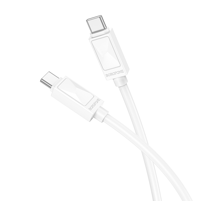 Levně Datový kabel Borofone BX109 Joy - typ C na typ C - 60W 3A 1m bílý