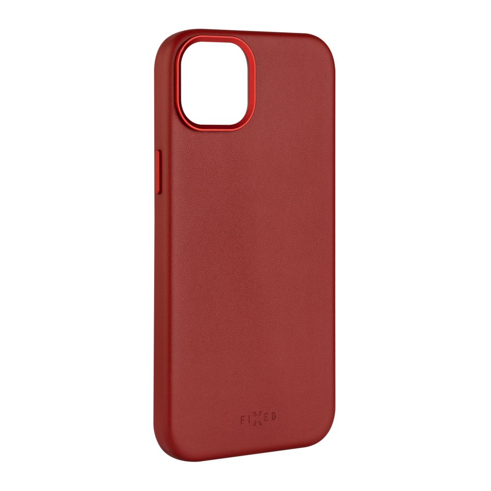 Levně Kožený zadní kryt FIXED MagLeather s podporou MagSafe pro Samsung Galaxy S25, červený