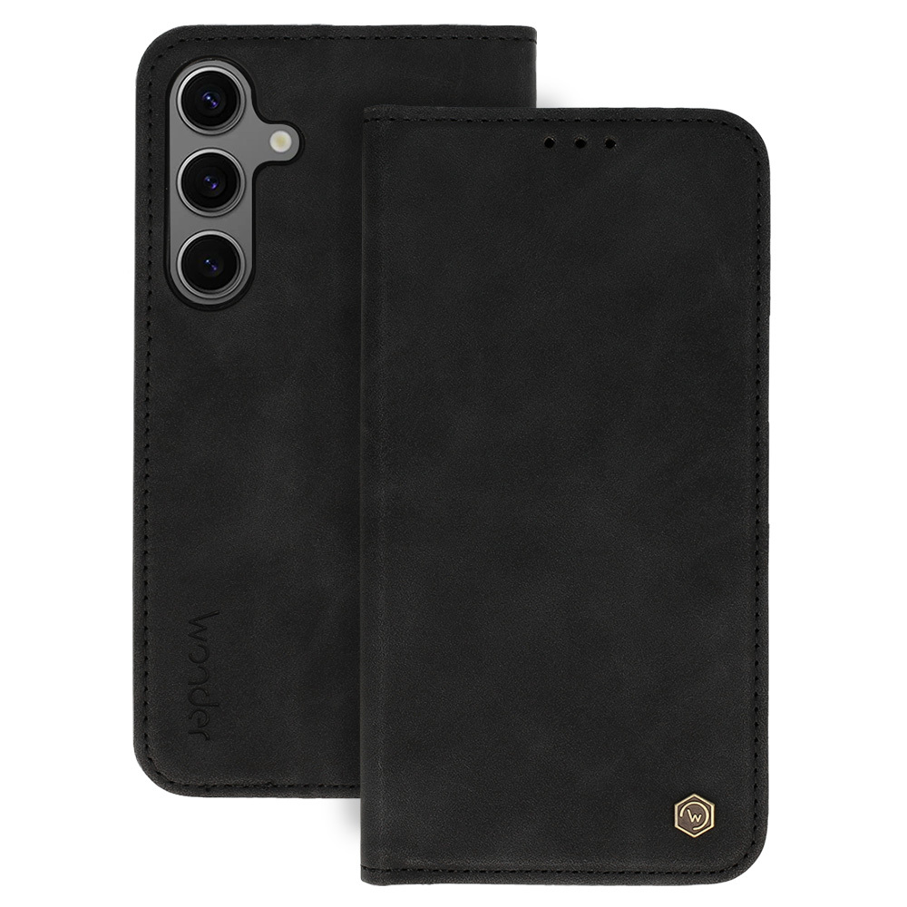 Levně Knížkové pouzdro Wonder Smart pro Samsung S24 FE černé