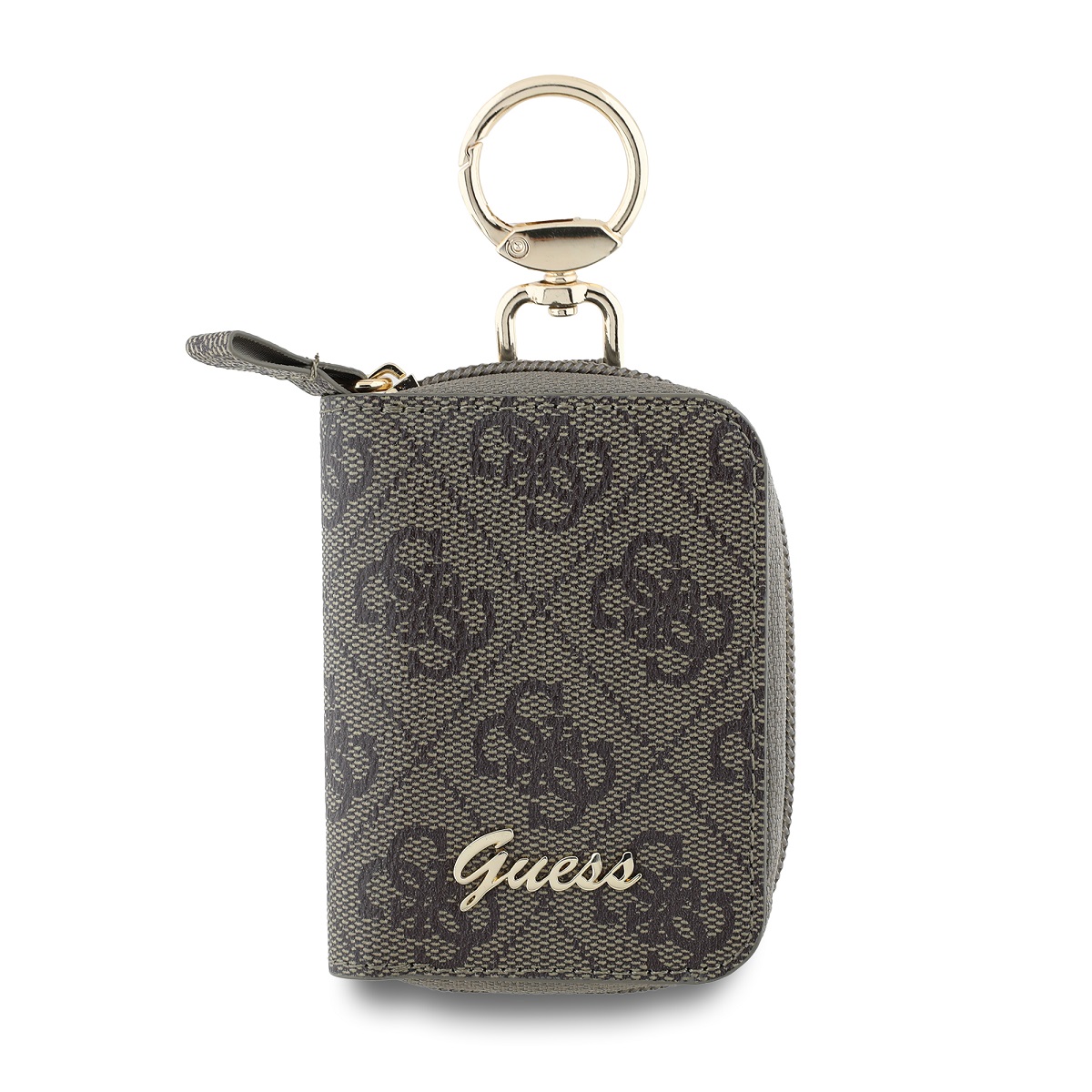 Levně Klíčenka Guess PU 4G Script Logo Brown
