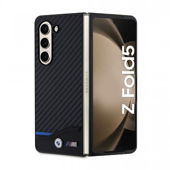 Zadní kryt BMW M PU Carbon Blue Line pro Samsung Galaxy Z Fold 5 Black