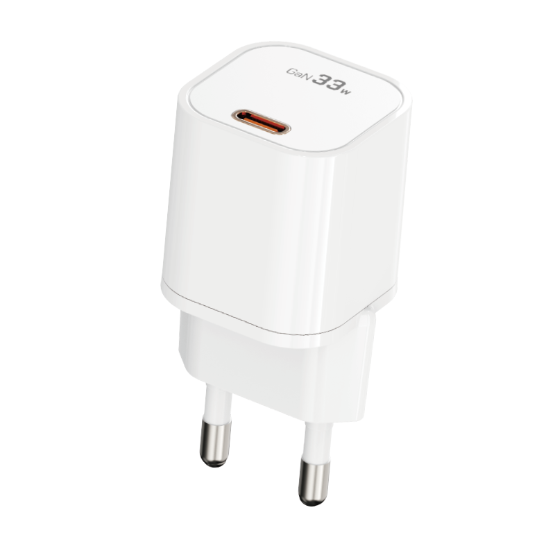 Levně Adaptér Rock T88 Sugar Cube Series GaN s funkcí rychlonabíjení QC, PD 33W 3A bílý