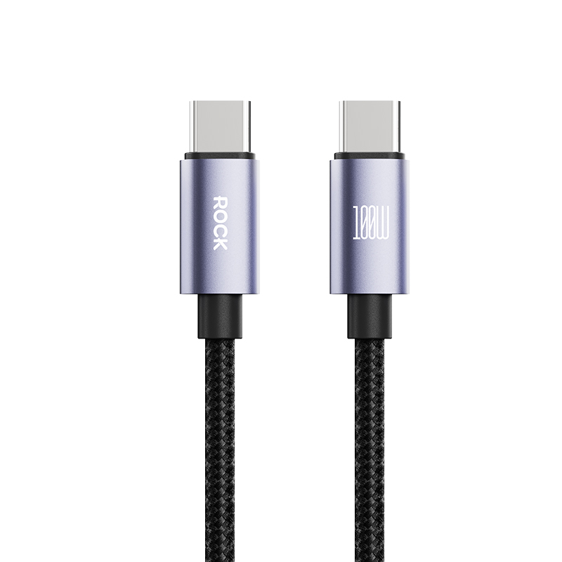 Datový kabel Rock Cable Deep Indigo Series braided USB-C - USB-C PD 100W 1,2m černý