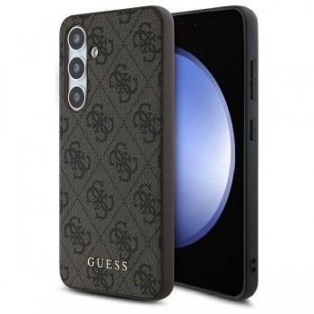 Zadní kryt GUESS hardcase 4G Metal Gold Logo GUHCS24FEG4GFBR pro Samsung Galaxy S24 FE Brown