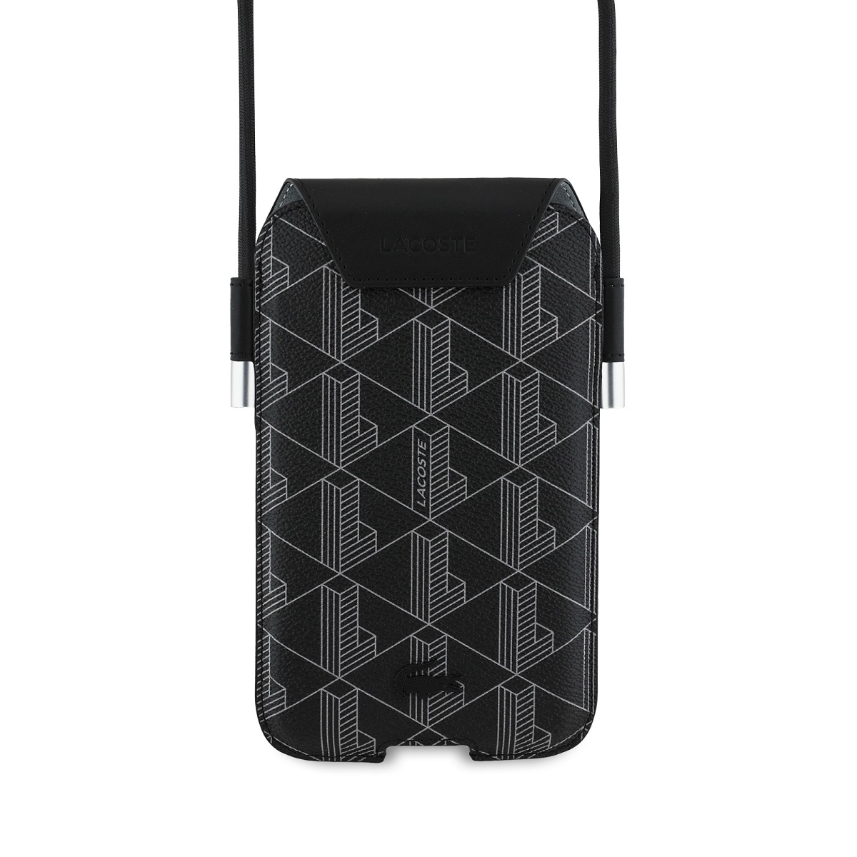 Levně Kabelka na mobil Lacoste PVC Blend Monogram XL černá