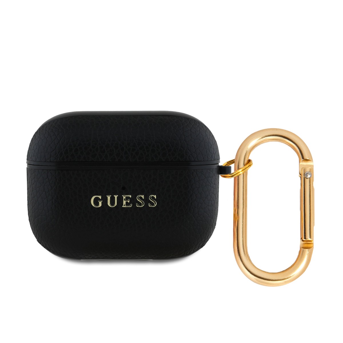 Levně Pouzdro Guess PU Grained Classic Logo pro AirPods 3 Black