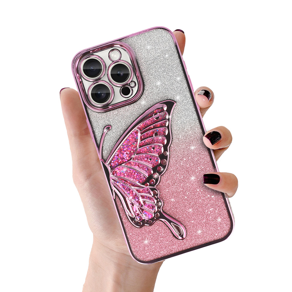 Levně Zadní kryt Tel Protect Butterfly Water pro iPhone 13 Pro růžový