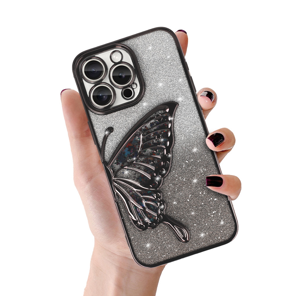 Levně Zadní kryt Tel Protect Butterfly Water pro iPhone 15 Pro černý