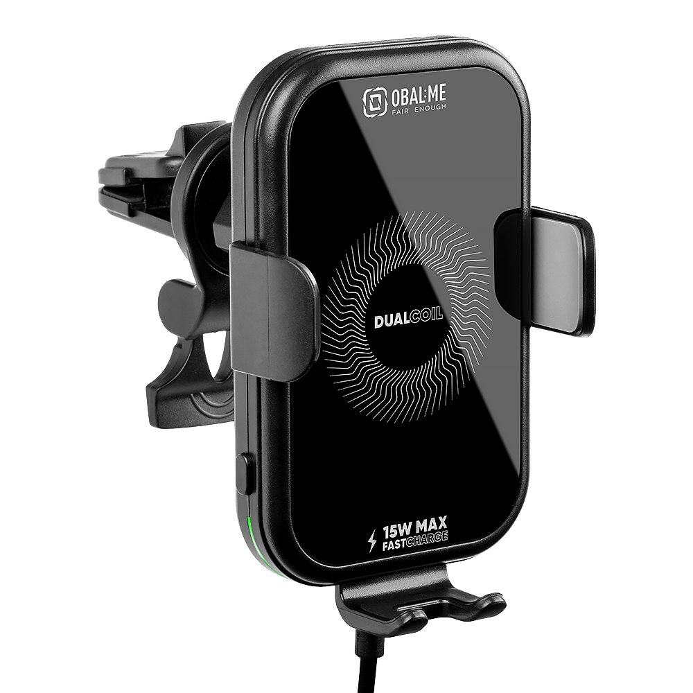 Levně Držák do auta OBAL:ME GravCharger s bezdrátovým nabíjením 15W černý