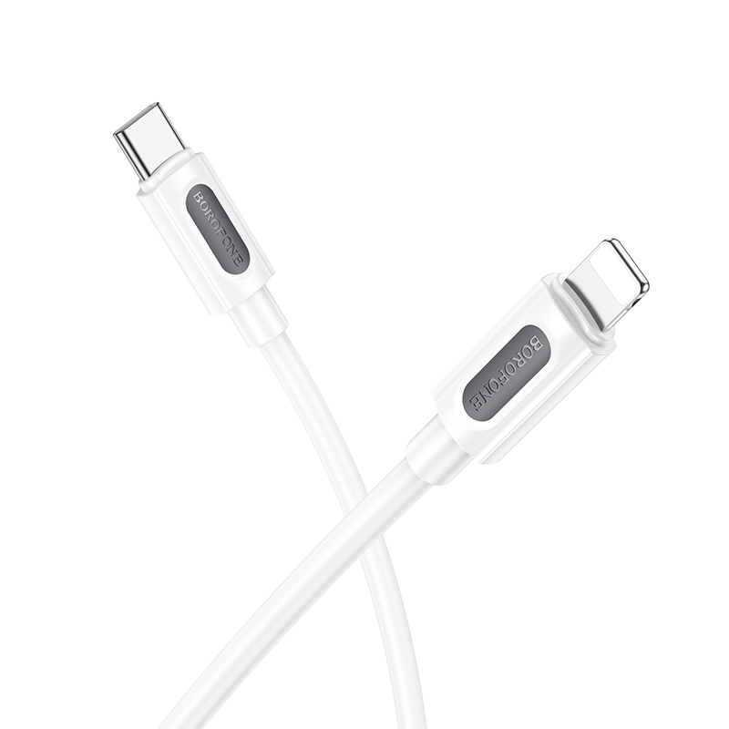 Levně Datový kabel Borofone BX114 Structure USB-C - Lightning PD 27W 1m bílý