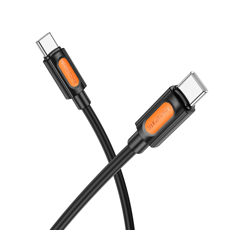 Levně Datový kabel Borofone BX114 Structure USB-C - USB-C PD 60W 3A 1m černý