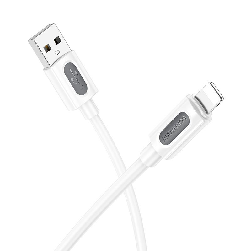 Levně Datový kabel Borofone BX114 Structure USB-A - Lightning 2.4A 1m bílý