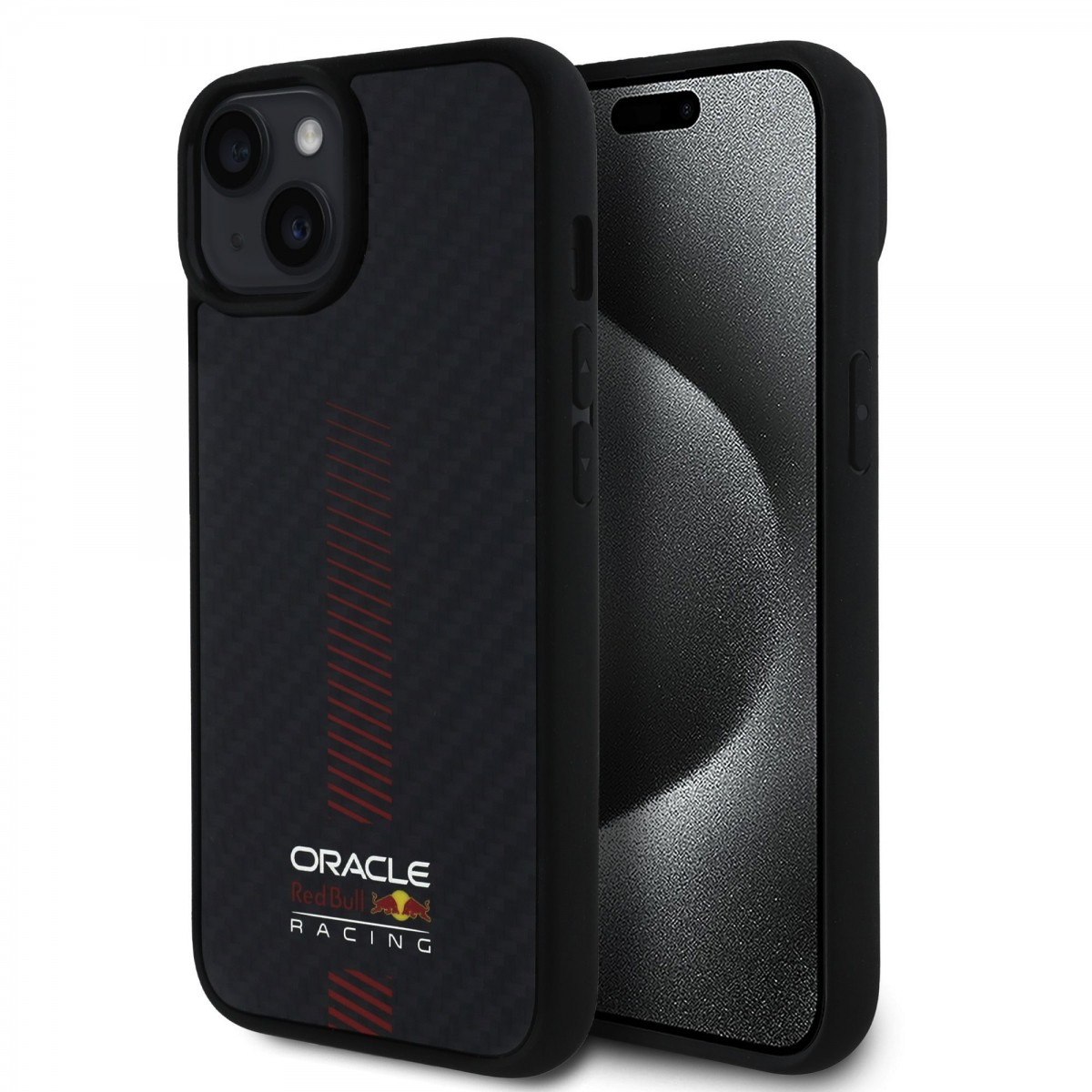 Levně Zadní kryt Red Bull Carbon Powerbar MagSafe pro iPhone 14 Black