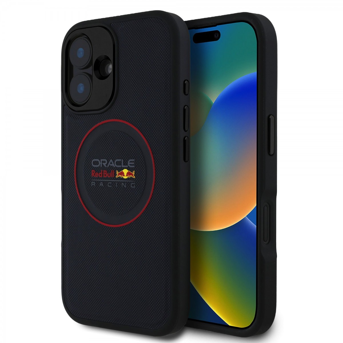 Levně Zadní kryt Red Bull PU Leather Red Ring MagSafe pro iPhone 16 Plus Navy