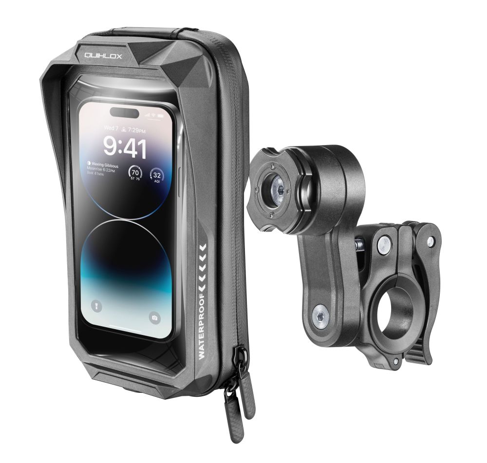 Levně Univerzální voděodolné pouzdro na mobilní telefony Interphone QUIKLOX Waterproof, max. 7", úchyt na řídítka