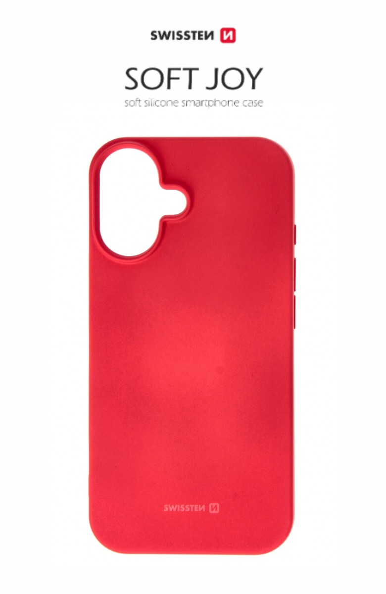 Levně Zadní kryt Swissten Soft Joy pro iPhone 16e červený