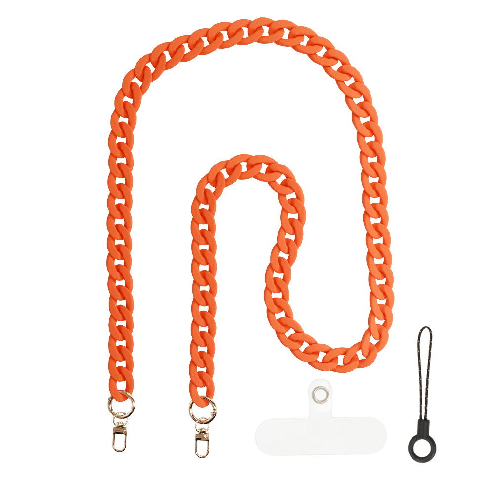Levně Šňůrka na mobil Chain oranžová