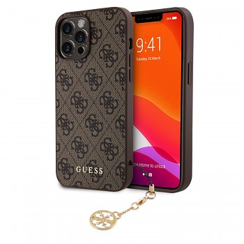 Zadní kryt Guess 4G Charm pro iPhone 14 Pro Max Tone on Tone Brown