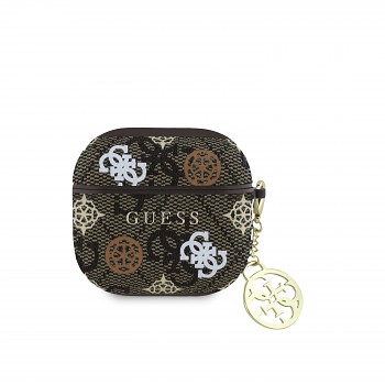 Pouzdro Guess PU 4G Peony Charm pro AirPods 4 Brown