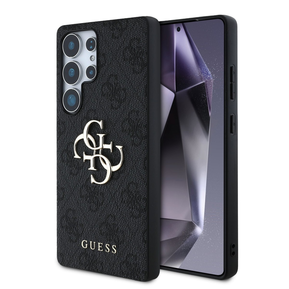 Levně Zadní kryt Guess PU 4G Metal Logo pro Samsung Galaxy S25 Ultra Grey