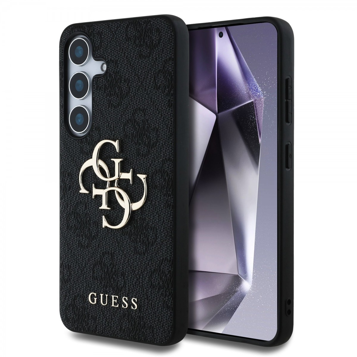 Levně Zadní kryt Guess PU 4G Metal Logo pro Samsung Galaxy S25 Grey
