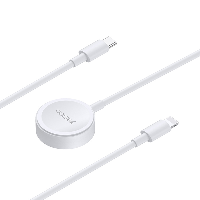 Levně Bezdrátová nabíječka Yesido CA113 pro chytré hodinky Apple Watch s kabelem Lightning bílá